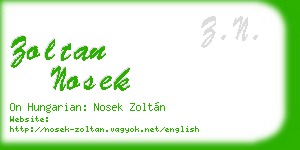 zoltan nosek business card